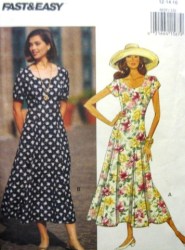 6639 LONG FLARE DRESS SO EZ PATTERN 12-16